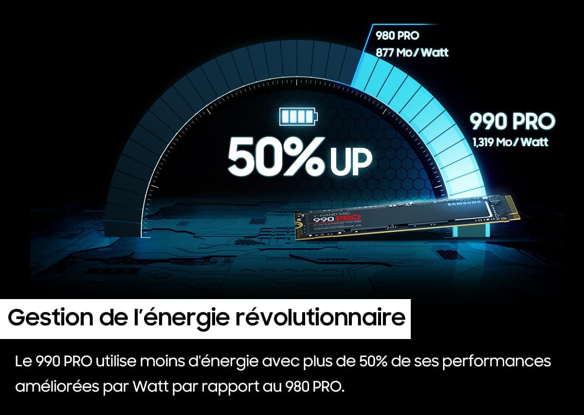 Samsung 990 Pro 4TB NVMe M.2 SSD, PCIe Gen 4.0, 7450 MB/s Sequential Read Speed, 6900 MB/s Sequential Write Speed, 3.3 Voltage, V-NAND 3-bit MLC MZ-V9P4T0BW Samsung 990 Pro 4TB NVMe M.2 SSD, PCIe Gen 4.0, 7450 MB/s Sequential Read Speed, 6900 MB/s Sequential Write Speed, 3.3 Voltage, V-NAND 3-bit MLC MZ-V9P4T0BW